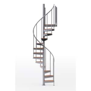 Mylen STAIRS Condor Black Interior 42in Diameter, Fits Height 127.5in -  142.5in, 2 36in Tall Platform Rails Spiral Staircase Kit EP42B14B102 - The  Home Depot