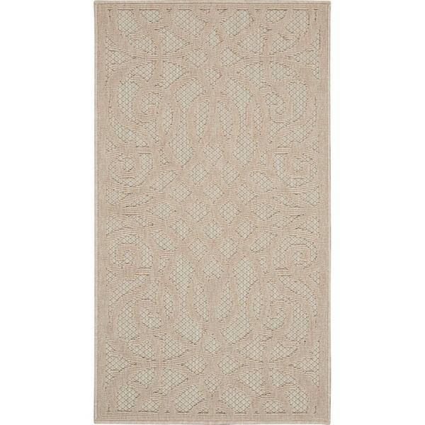 Home Decorators Collection Palamos Cream  doormat 2 ft. x 4 ft. Geometric Contemporary Indoor/Outdoor Area Rug