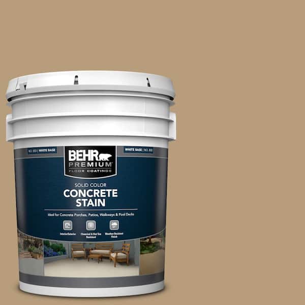 BEHR PREMIUM 5 Gal. #PFC-28 Desert Sandstone Solid Color Flat Interior/Exterior Concrete Stain