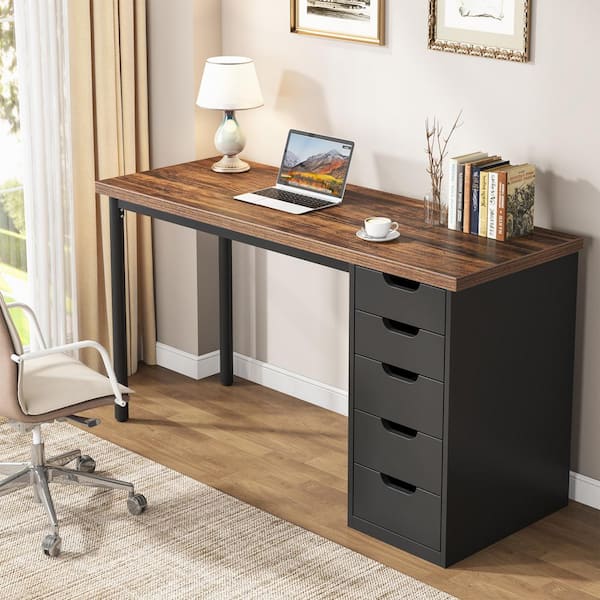 BYBLIGHT Havrvin 47 in. Rectangular Rustic Brown and Black 5 BYBLIGHT Havrvin 47 in. Rectangular Rustic Brown and Black 5