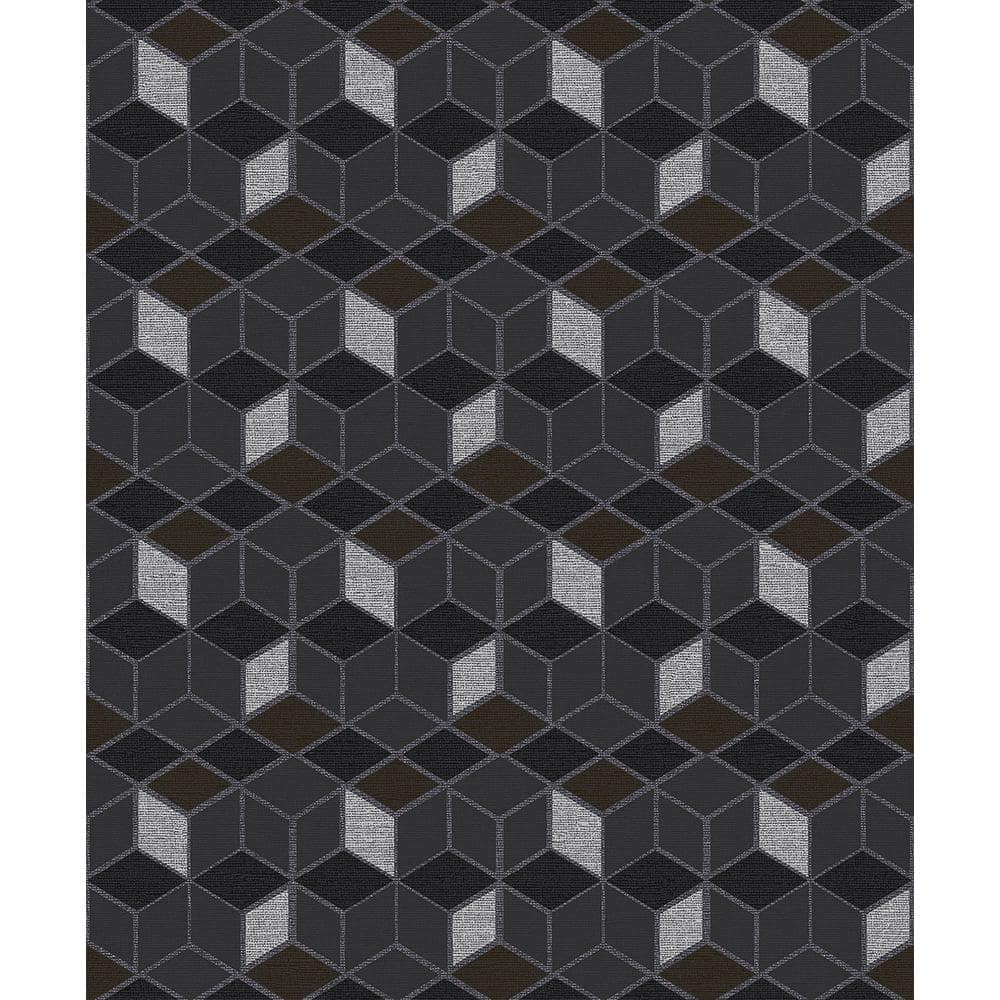Joanne Charcoal Blox Paper Strippable Roll (Covers 57.8 sq. ft.)