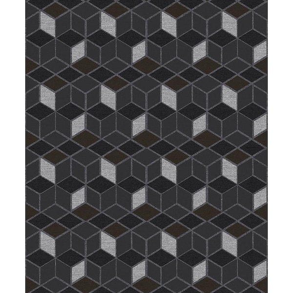 Advantage Joanne Charcoal Blox Paper Strippable Roll (Covers 57.8 sq. ft.)