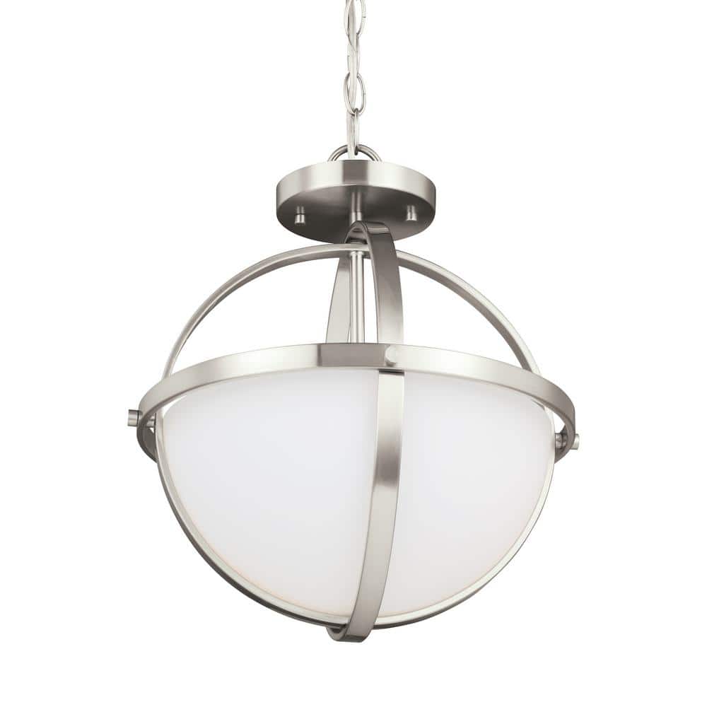 Alturas 2-Light Brushed Nickel Semi-Flushmount Convertible Pendant with LED Bulbs price history on PriceWatchPro