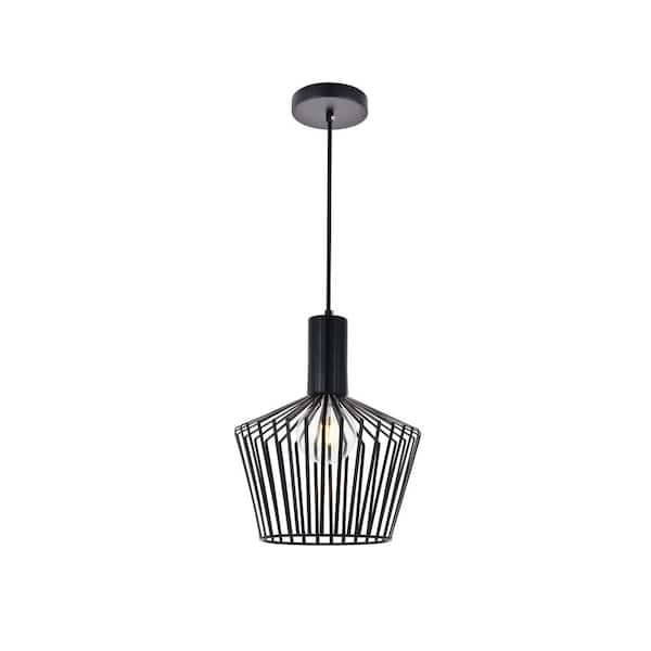 Unbranded Timeless Home Rayna 1-Light Pendant in Black with 11.6 in. W x 13.8 in. H Shade