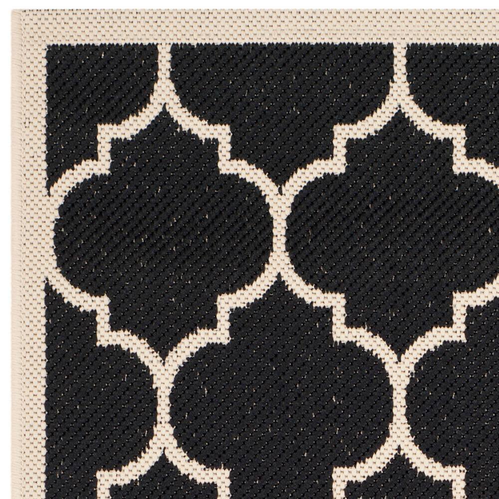 Elegant Black Synthetic Rectangular Indoor/Outdoor Rug, 31in x 4in