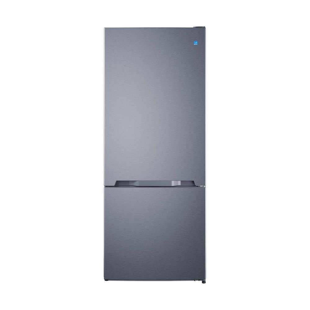 Summit Appliance 27 in. 15.1 cu. ft. Bottom Freezer Refrigerator in Stainless Steel, Energy star