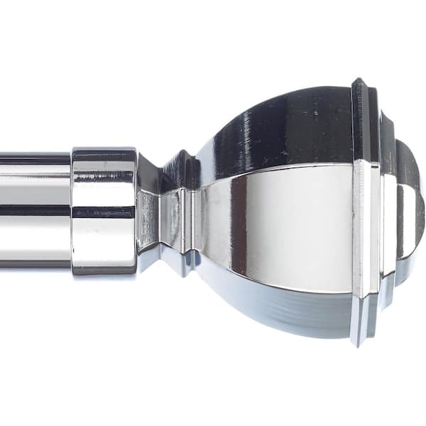 Art Decor 4 ft. Non-Telescoping Single Curtain Rod 1-1/8 in. in Chrome with Venice Finials