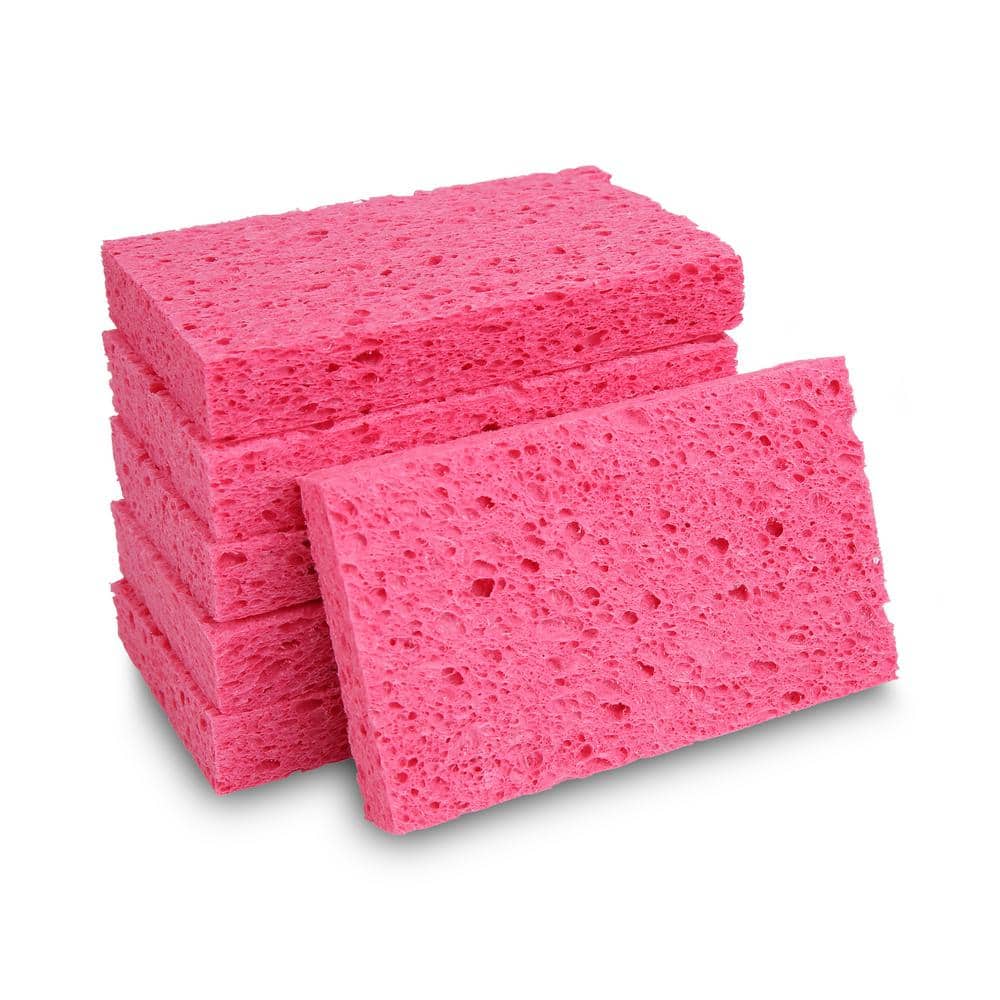 Large Sponges - 5 Pcs High Foam Car Cleaning Washing Sponge Pad (Pink)