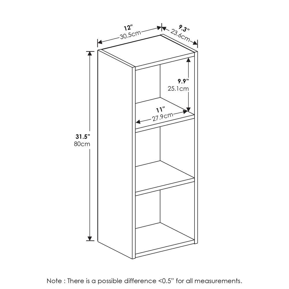 Sleek Blackwood 3-Tier Freestanding Open Cube Shelf