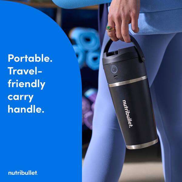 NutriBullet Flip 20 Oz. Single Speed Matte Black Portable Blender