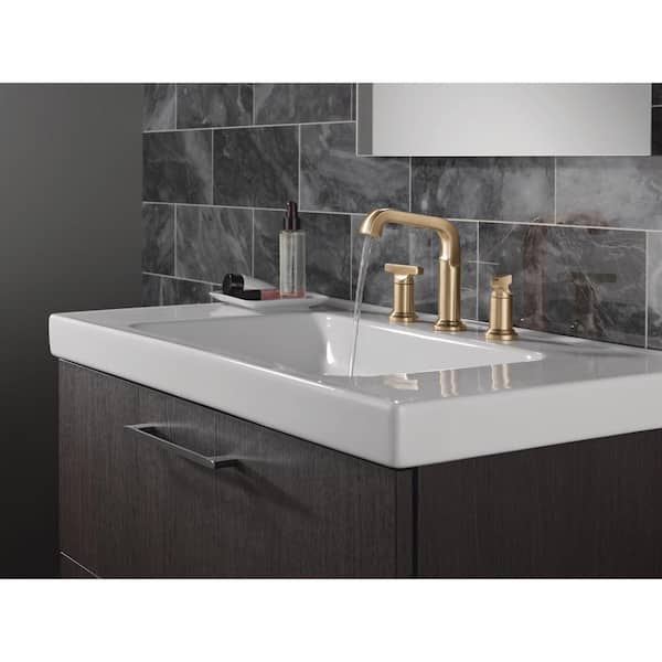 Tetra Gold 8 in. Widespread Double-Handle Bathroom Faucet in Lumicoat Champagne Bronze
