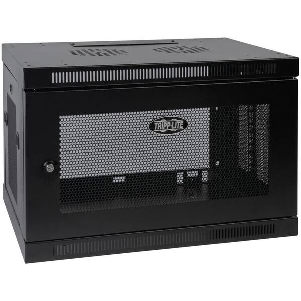 Tripp Lite SmartRack 23.62 in. 9U Low-Profile Switch-Depth Wall-Mount Rack Structured Media Enclosure Cabinet