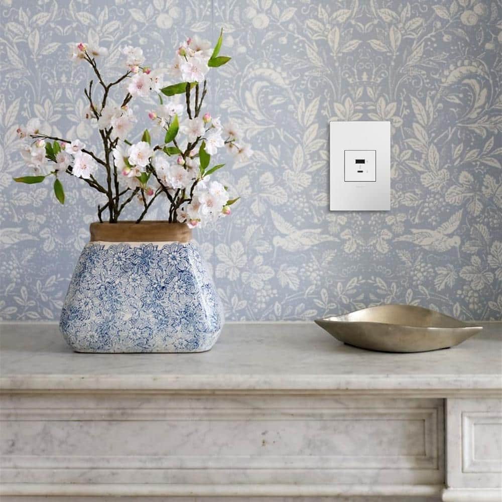 White Tamper Resistant USB Port Wall Outlet
