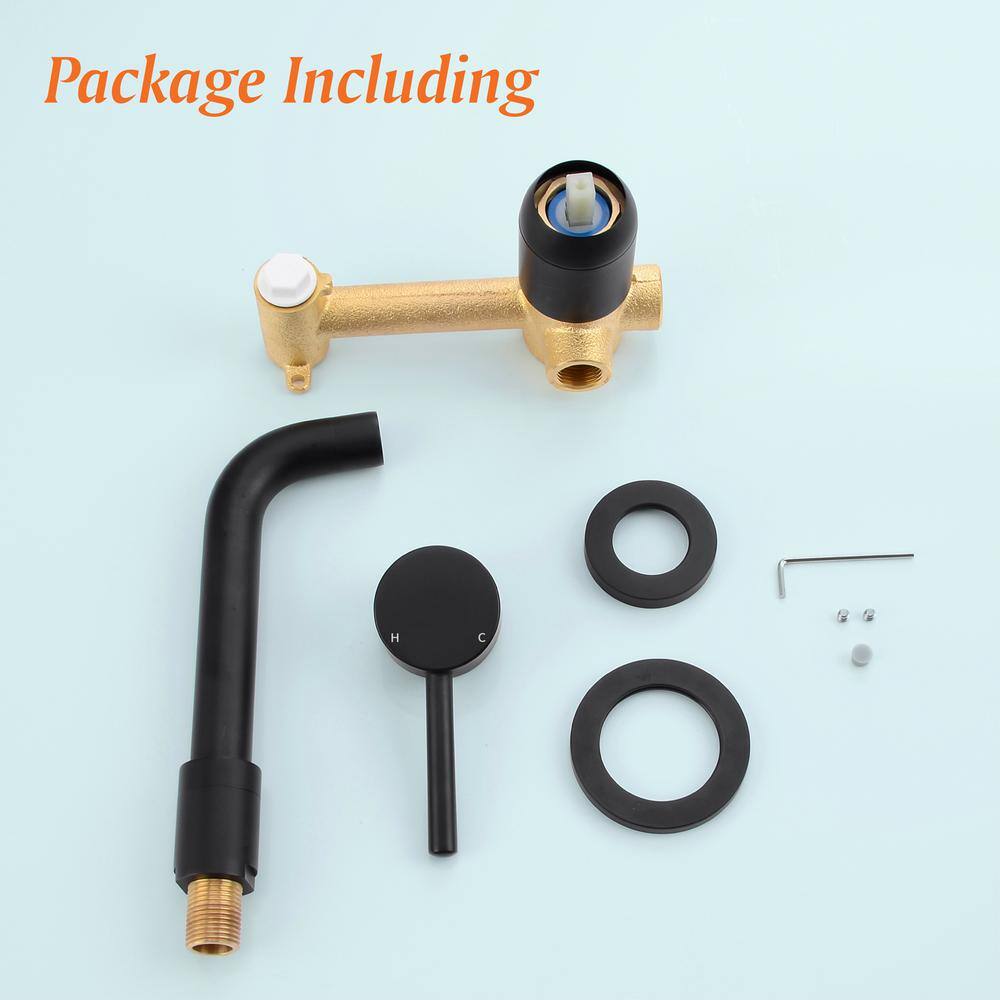 Matte Black Wall Mounted Single Handle Bathroom Faucet