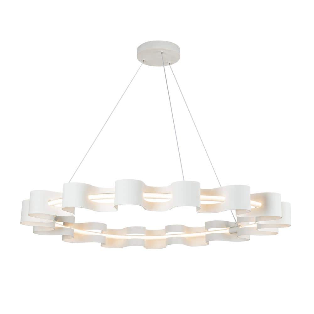 Nami 31-Watt 35 in. 10-Light Integrated LED Antique White Chandelier price history on PriceWatchPro
