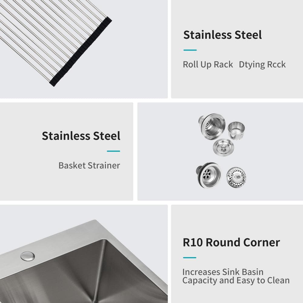 33" Brushed Nickel Double Bowl Stainless Steel Farmhouse Sink