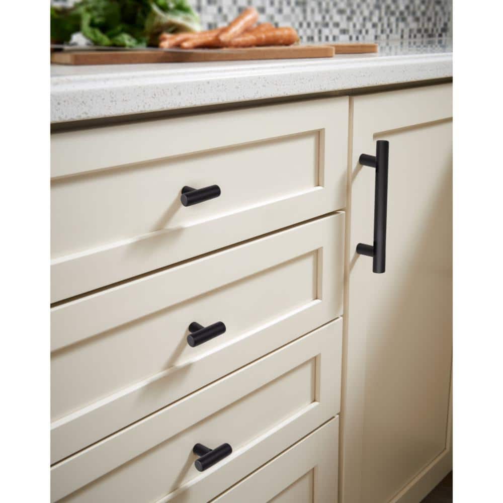 Matte Black Steel Modern Cabinet Bar Pulls with Mounting Hardware