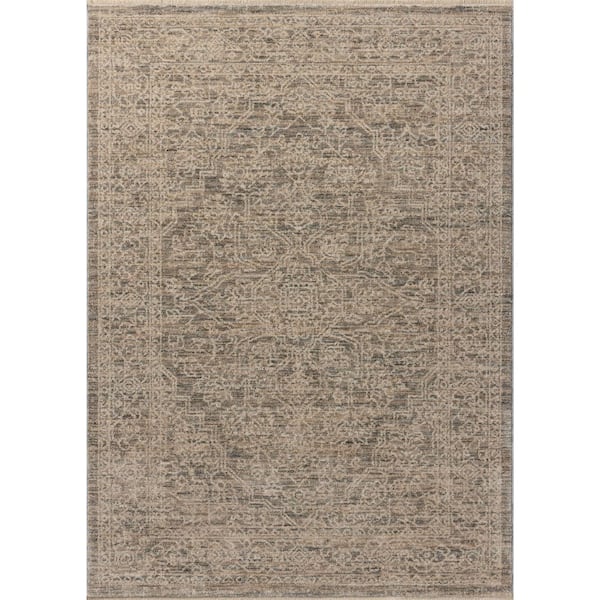 Newman Slate / Natural 9 ft. 6 in. x 13 ft. Traditional Area Rug