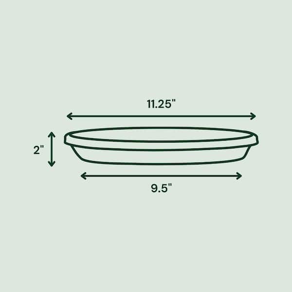 Bloem Terra 13 in. D Resin Tray Charcoal