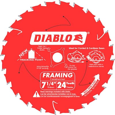 Tracking Point 7-1/4 in. x 24-Tooth Framing Circular Saw Blade