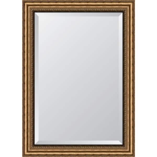Melissa Van Hise Medium Rectangle Gold Beveled Glass Classic Mirror (32 in. H x 44 in. W)
