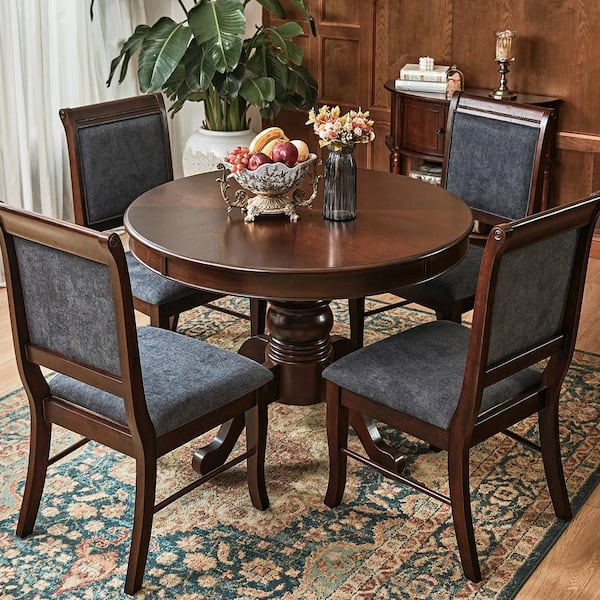 Nyhus Nebula 47 in Round Black Oak Wood Table (Seats 4) NOLA-4620 - The  Home Depot