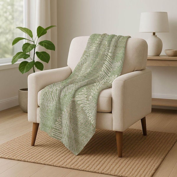 Premium Machine Washable ASB904 Aloe 50 in. x 70 in. Sherpa Throw Blanket