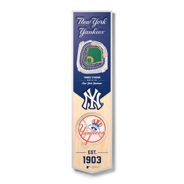 MLB New York Yankees Wooden 8 in. x 32 in. 3D Stadium Banner-Yankee Stadium
