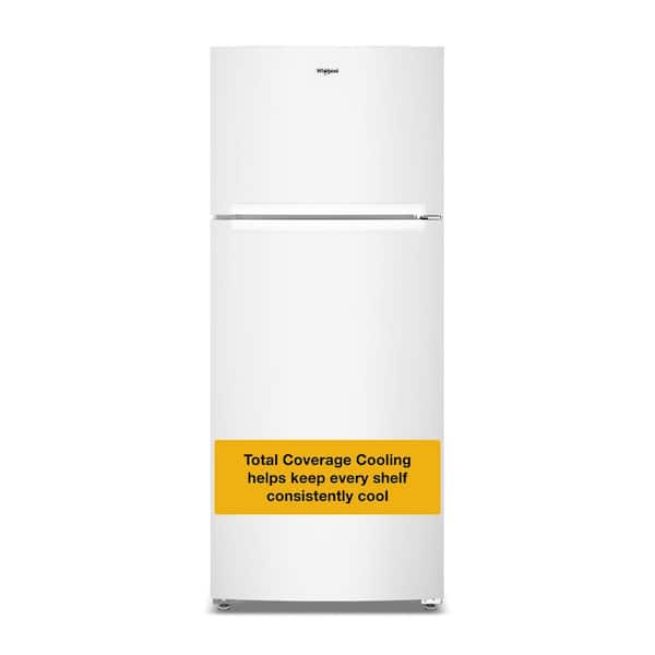 配送設置無料！ホワイト純正whirlpoolひろびろ庫内大容量スリム冷凍冷蔵庫！ Whirlpool 28 in. 18 cu. ft. Freestanding Top Freezer Refrigerator