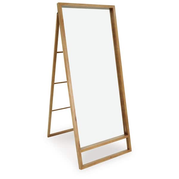 Devford Brown 28 in. W x 67 in. H Rectangle Wood Full Length Mirror