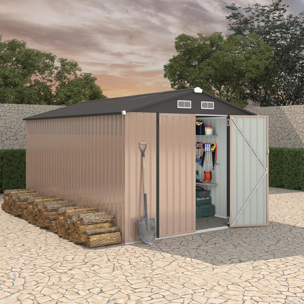 8x12 FT Storage Shed, Lockable Door, Air Vent, Backyard/Garden/Patio/Lawn price history on PriceWatchPro