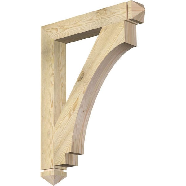Ekena Millwork 4 in. x 36 in. x 28 in. Douglas Fir Imperial Arts and Crafts Rough Sawn Bracket
