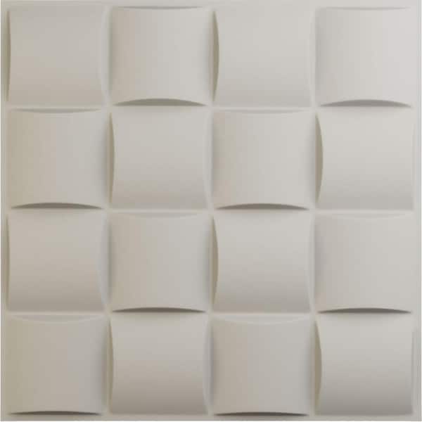 Ekena Millwork 19 5/8 in. x 19 5/8 in. Baile EnduraWall Decorative 3D Wall Panel, Satin Blossom White (12-Pack for 32.04 Sq. Ft.)