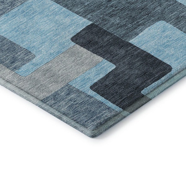 Mayfield Premium Machine Washable Abstract AMF955 Sky 3 ft. x 4 ft. Area Rug