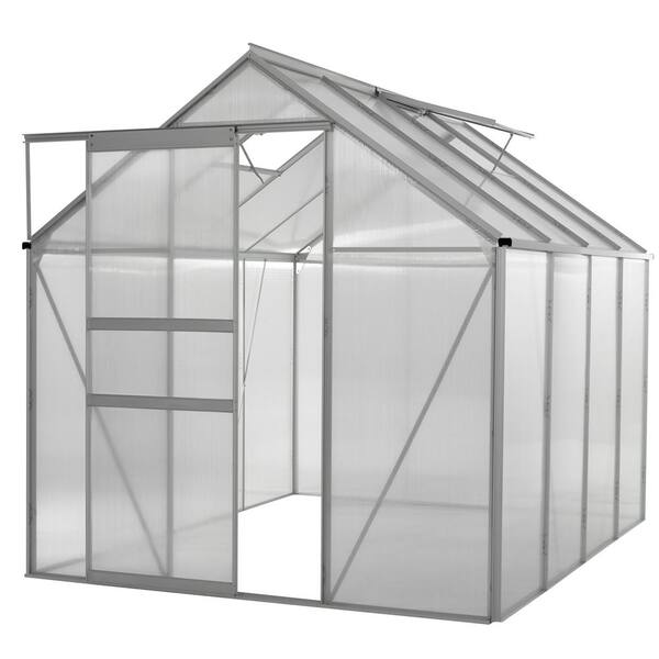Ogrow Walk-in 6 ft. x 8 ft. Lawn and Garden Greenhouse with Heavy Duty Aluminum Frame