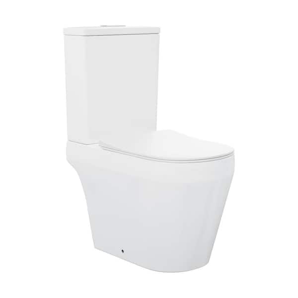 Swiss Madison Lamarck Two-Piece 1.6 GPF Dual Flush Elongated Toilet in White