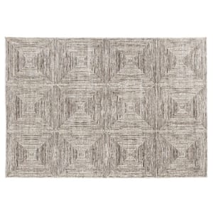 Catalina Gray 5 ft.3 in. X 7 ft. 3 in. Geometric Polypropylene/Polyester Area Rug