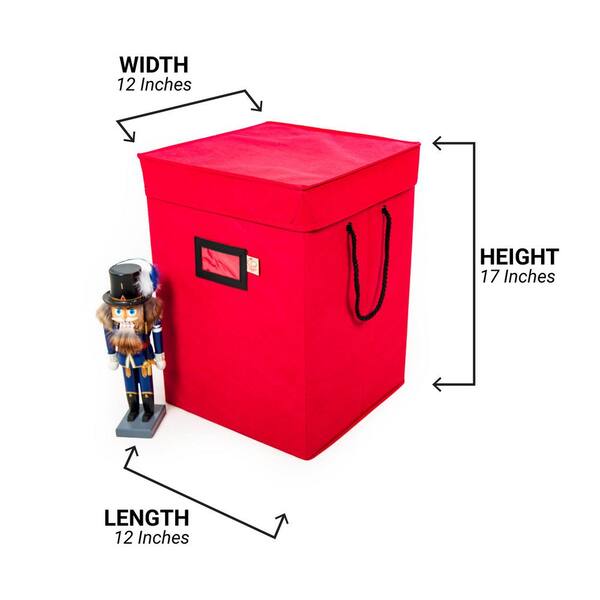 Santa's Bags 16 in. Red Canvas Collectible Nutcracker Storage Box
