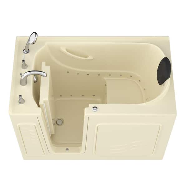 Universal Tubs Safe Premier 53 in. Left Drain Walk-In Air Bathtub in Biscuit