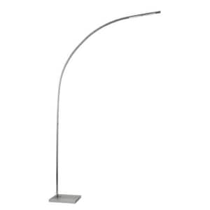 91 in. Silver 1 Light 1-Way (On/Off) Standard Floor Lamp for Liviing Room with Metal Round Shade