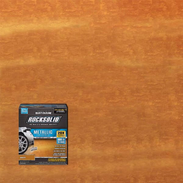 Rust Oleum Rocksolid Oz Amaretto Metallic Garage Floor Kit The Home Depot