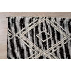 Black 9 ft. x 12 ft. Handwoven Wool Durrie Killim Area Rug
