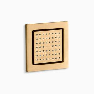 WaterTile Square 54-Nozzle Single-Fucntion Body Spray in Vibrant Brushed Moderne Brass