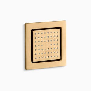 WaterTile Square 54-Nozzle Single-Fucntion Body Spray in Vibrant Brushed Moderne Brass