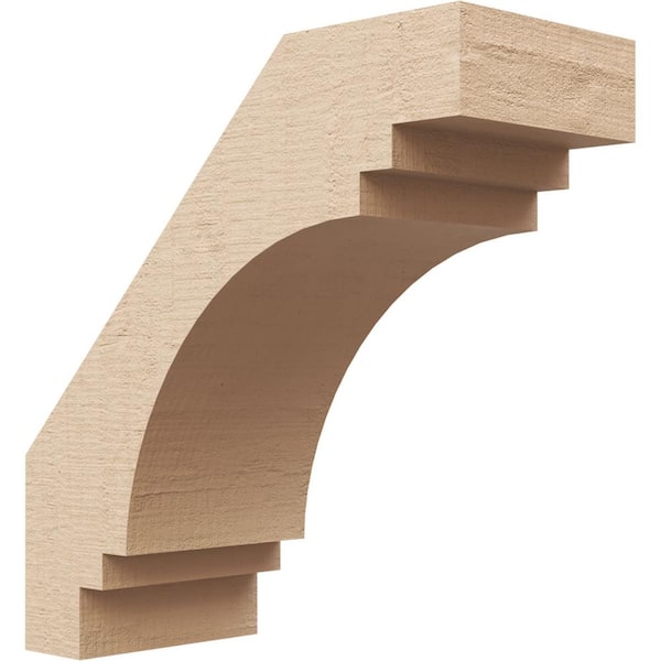 Ekena Millwork 5 in. x 12 in. x 12 in. Pescadero Rough Cedar Woodgrain Timberthane Polyurethane Knee Brace, Primed