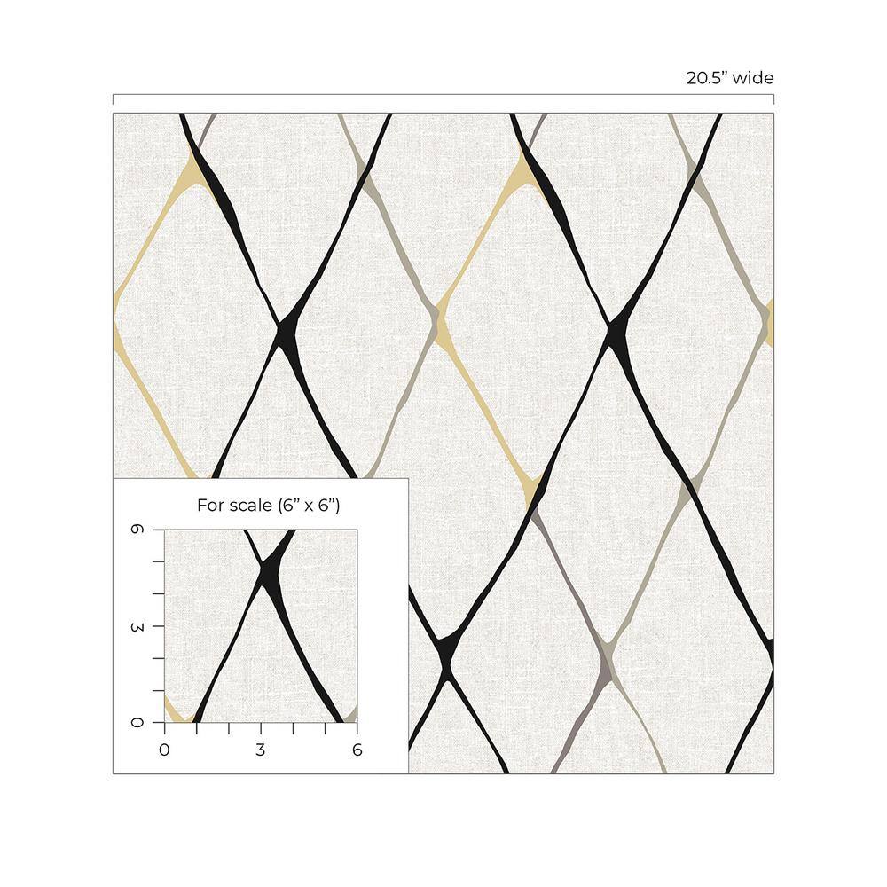 Graphite Diamondlike Geometric Peel and Stick Wallpaper Roll