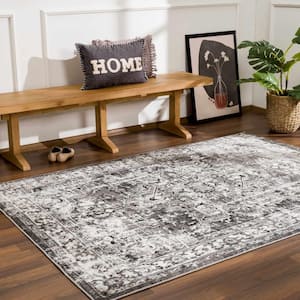 Eddie Dark Gray Cream 8 ft. x 10 ft. Area Rug