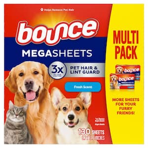 Pet Hair and Lint Guard Mega Fresh Scent Dryer Sheets (130-Count)