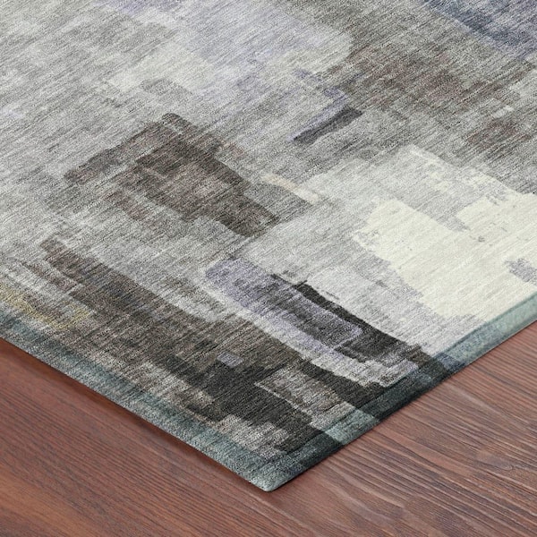 Chantille Machine Washable Indoor/Outdoor Abstract ACN2668 Lavender 8 ft. x 8 ft. Round Rug