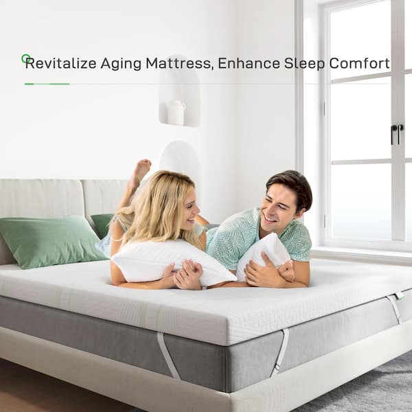 Novilla 4 in. Gel Memory Foam King Mattress Topper Enhance Cooling